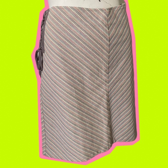 Y2K Volcom Striped Lace Up Skirt - Picture 1 of 9